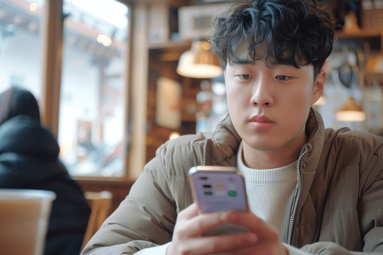 핸드폰을-확인하는-남성