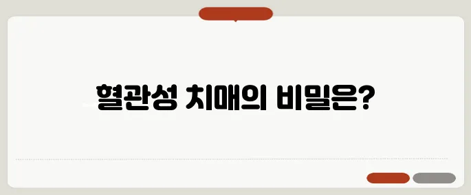 혈관성 치매 원인과 치료법 뇌졸중 후 발생 가능성