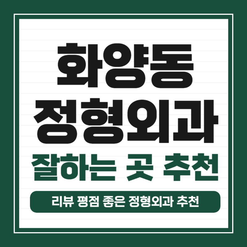 광진구 화양동 정형외과 전문의 유명하고 잘하는 곳 추천 TOP 5