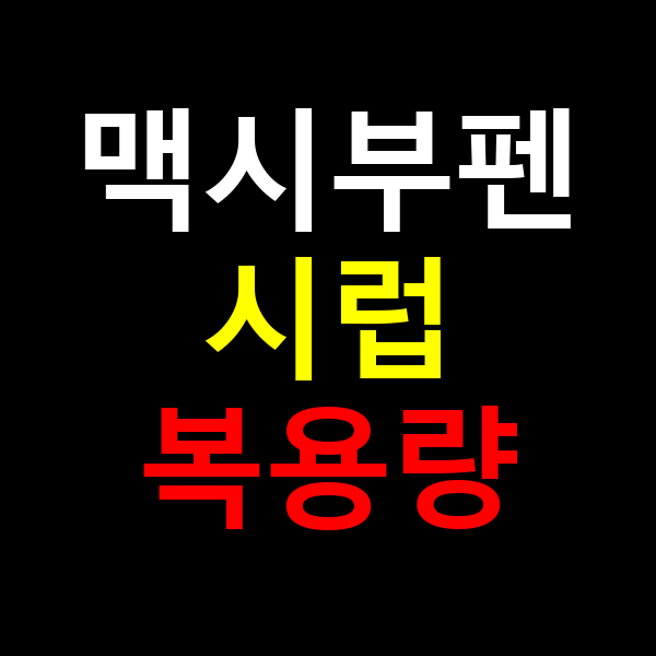 맥시부펜 시럽 복용량