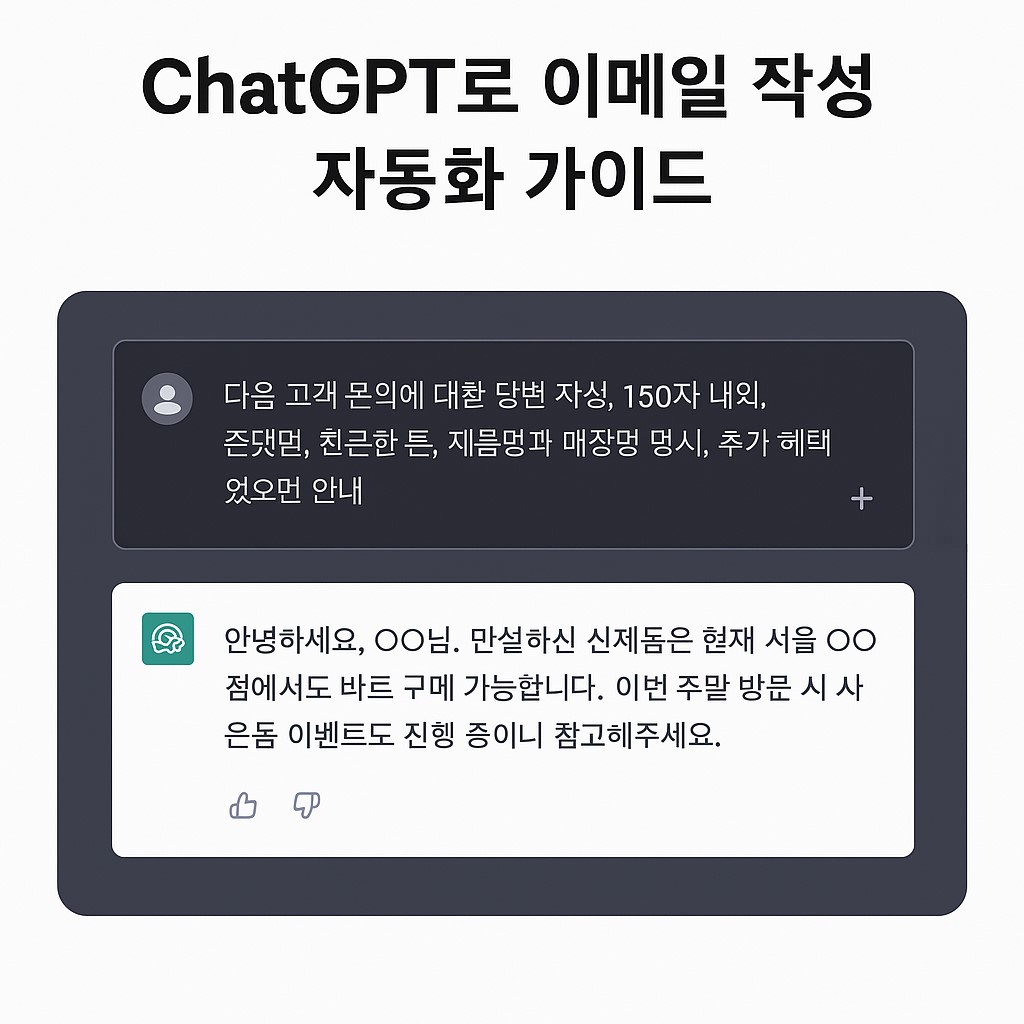 ChatGPT 이메일 자동화 예시 화면