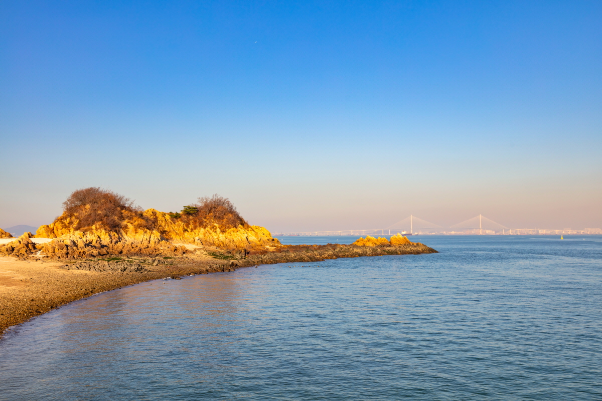 팔미도 해안가 사진