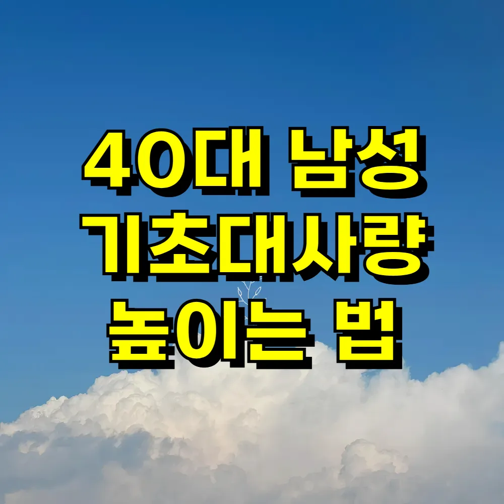 40대 남성 기초대사량 높이는 법