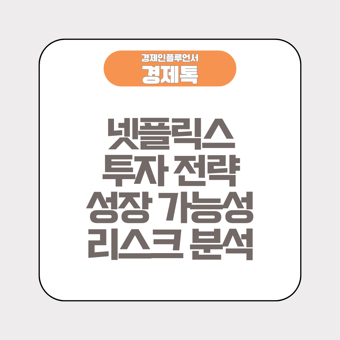 넷플릭스 투자 전략 성장 가능성 및 리스크 분석