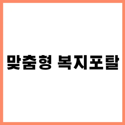 맞춤형 복지포탈