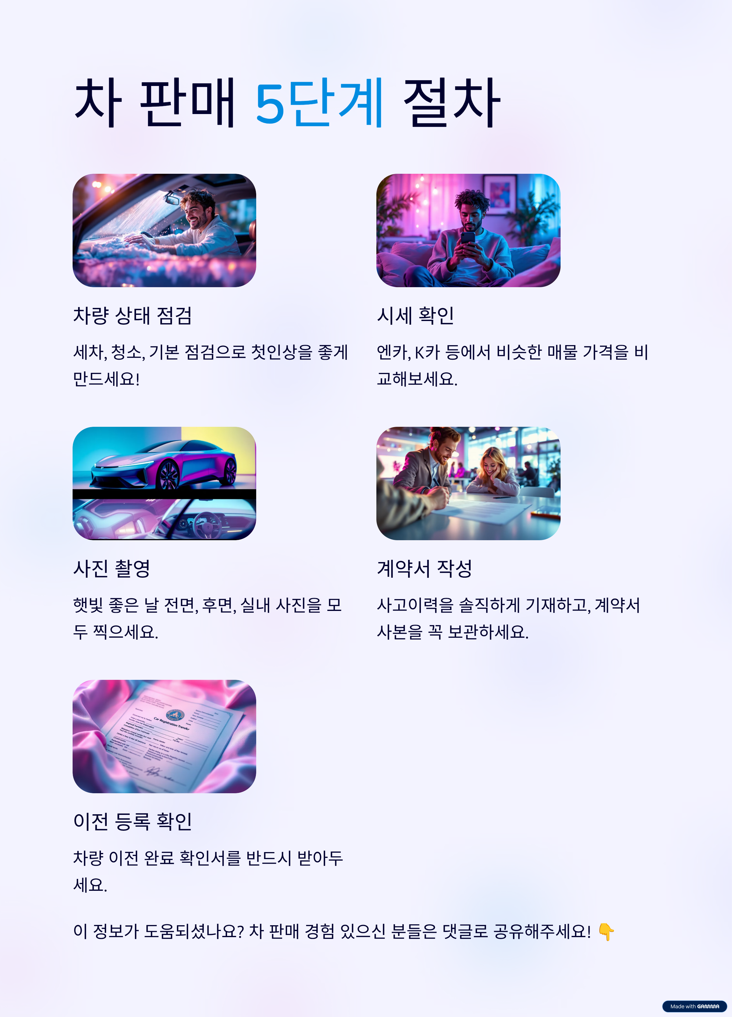 자동차 판매 절차-5단계