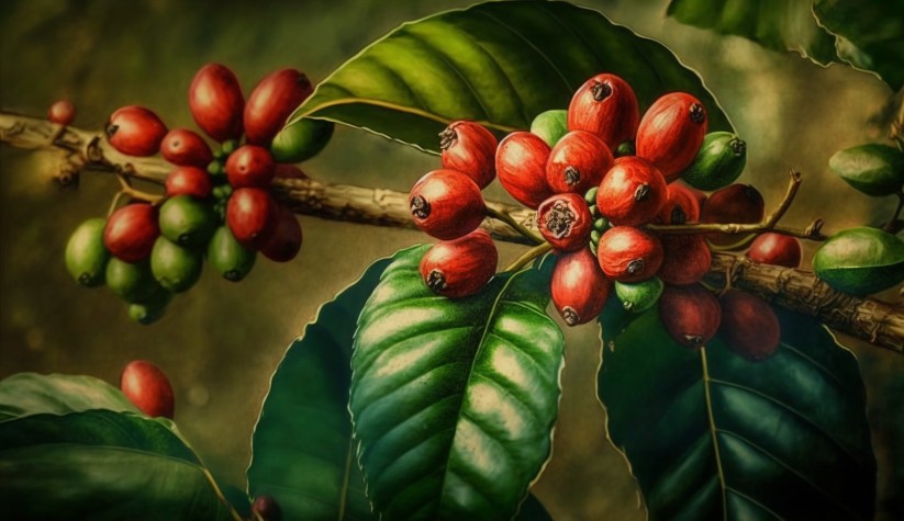 브라질 산토스 커피 체리 그림