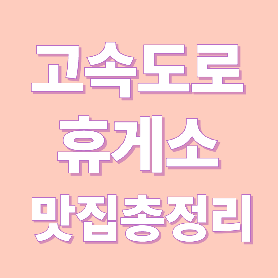 중앙 고속도로 휴게소 맛집