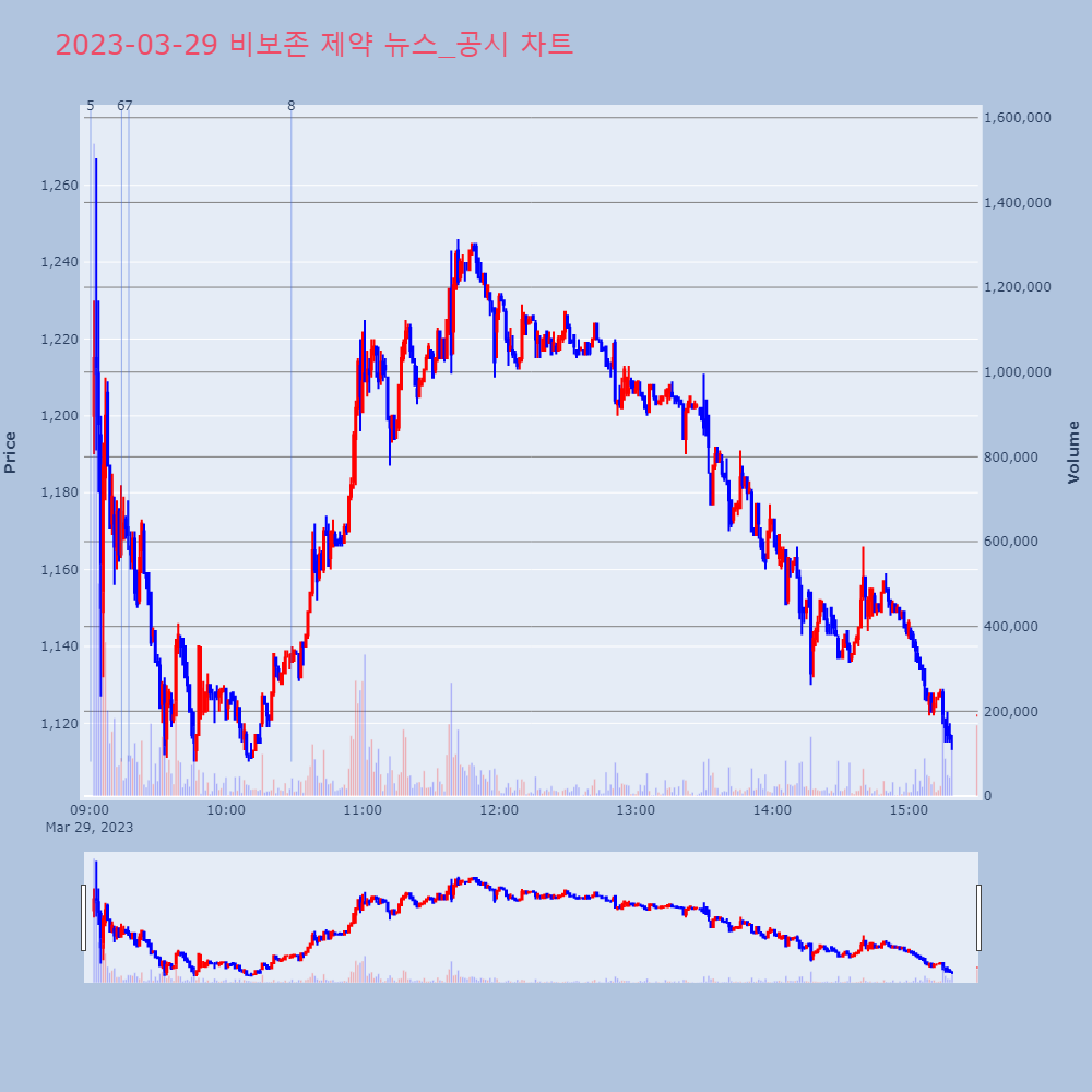 비보존 제약_뉴스공시차트