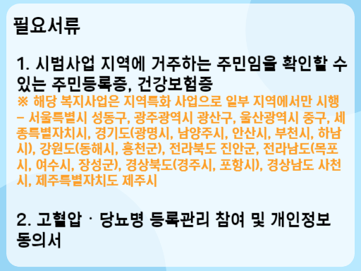 2023 고혈압 당뇨병 등록관리사업 필요서류