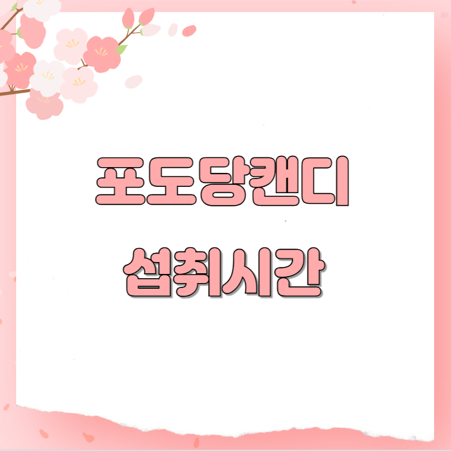 포도당캔디 섭취시간