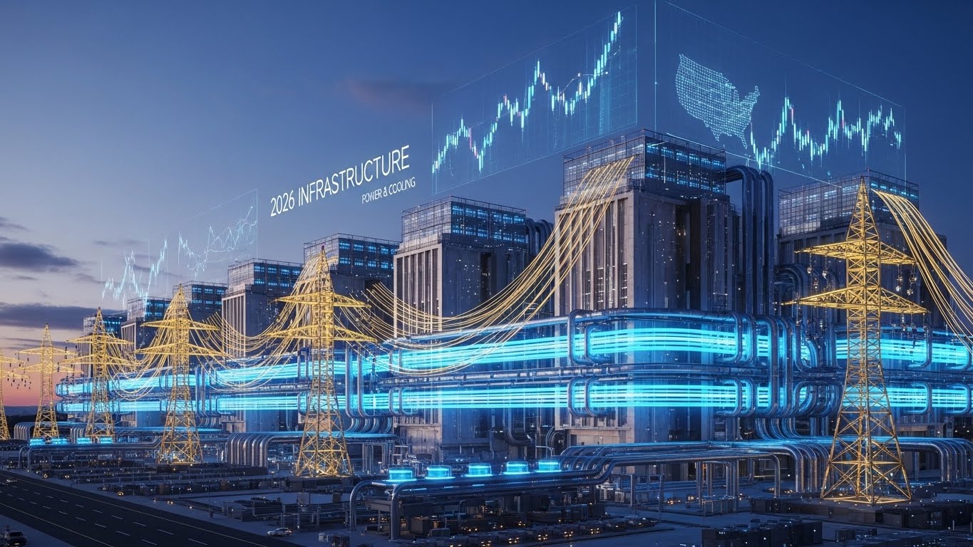 2026년 미국 데이터센터&middot;인프라 주식 전망: AI 전력난의 해답, 전력망과 액체 냉각 솔루션 대장주 정리