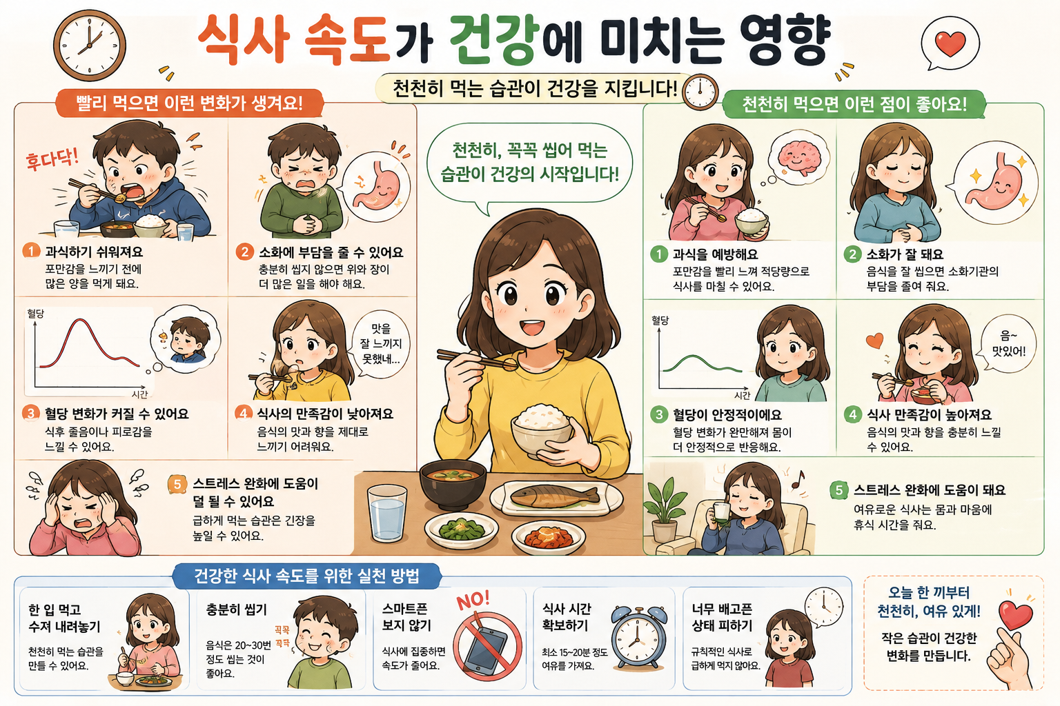 식사 속도가 건강에 미치는 영향, 천천히 먹는 습관이 중요한 이유
