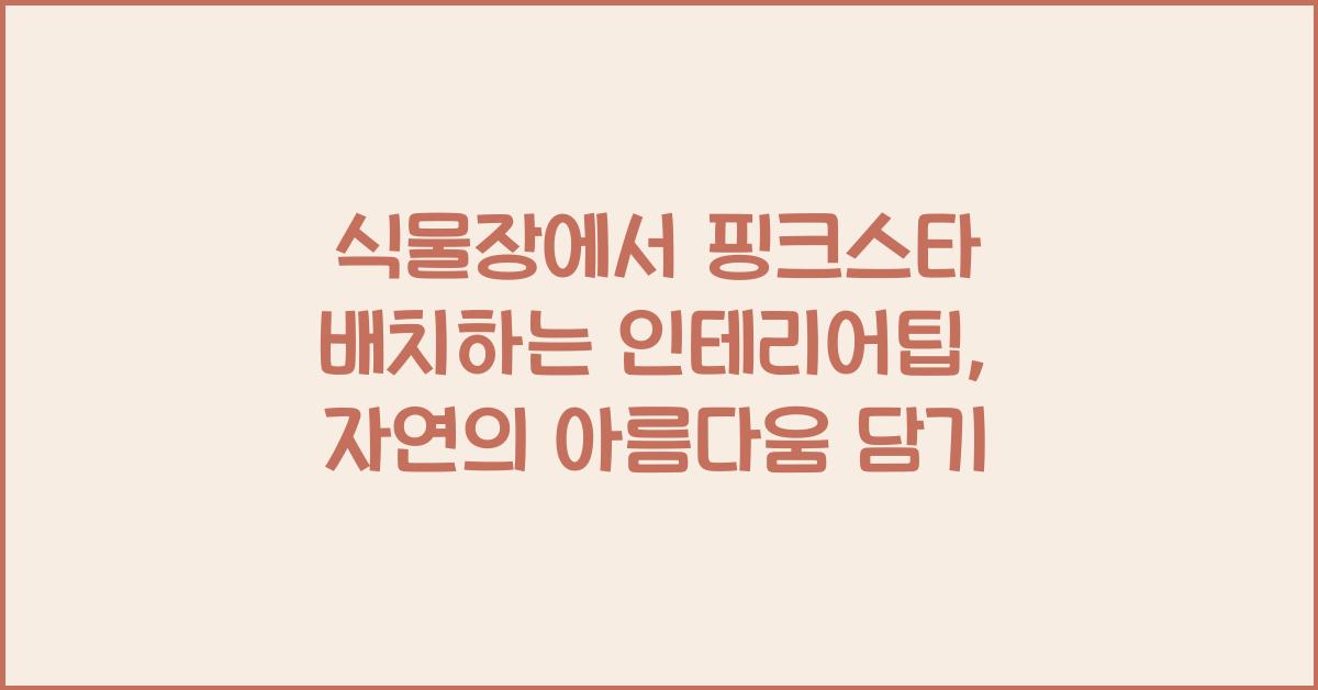식물장에서 핑크스타 배치하는 인테리어팁