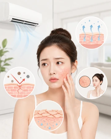 냉방 환경으로 피부당김 심해진 모습1