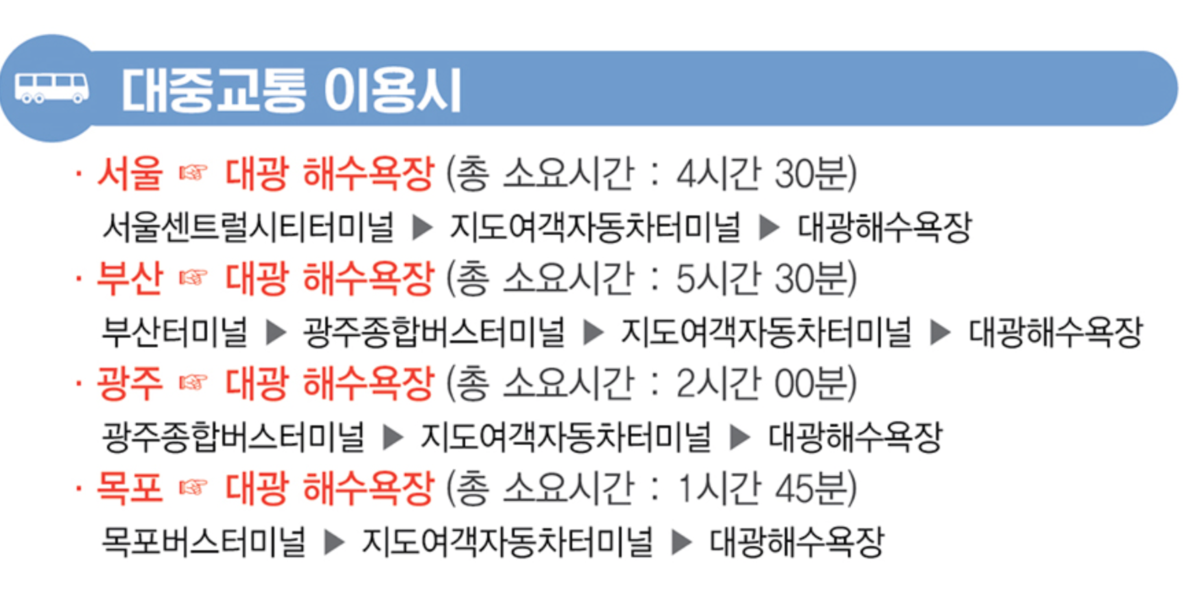 대중교통으로 임자도 가는 길 안내도