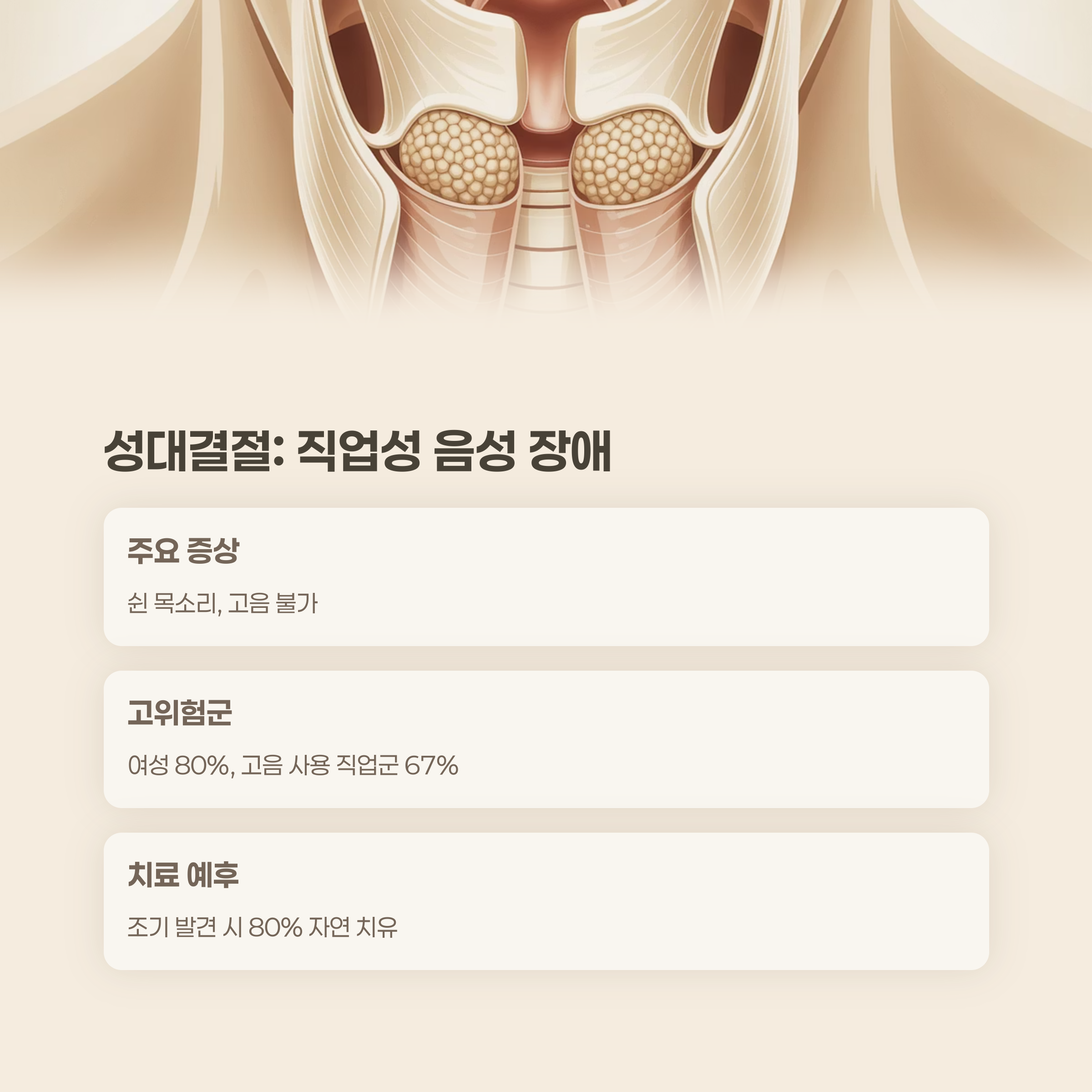 성대결절: 직업성 음성 장애의 대표 주자