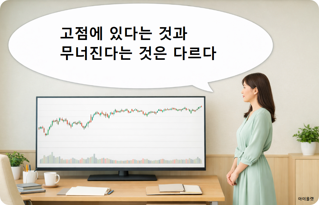 고점에서 멈춰 선 구조