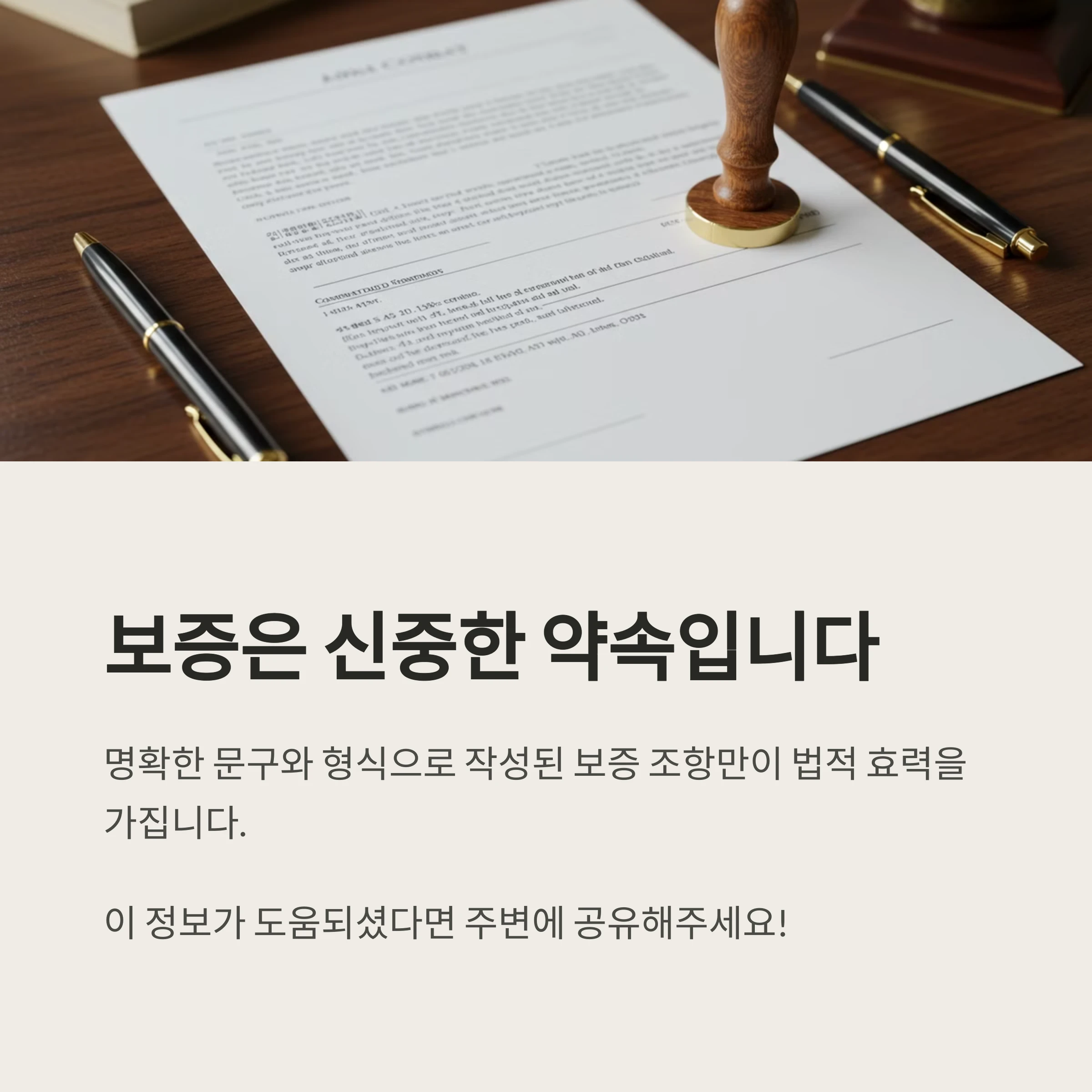 보증은 서명보다 신중한 약속입니다