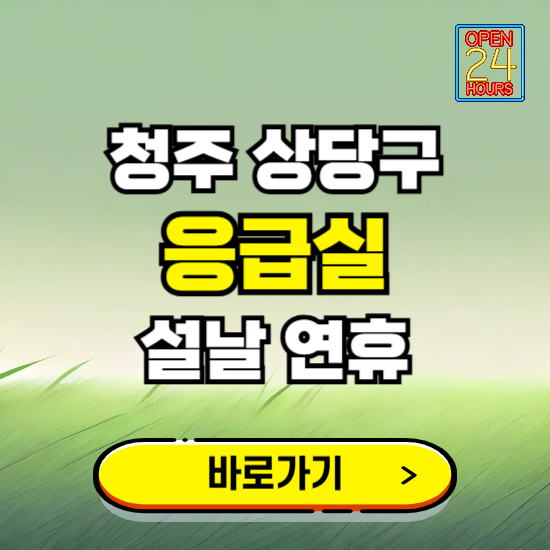 청주시 상당구 설날 연휴 비상진료 응급실 병원 찾기 ❘ 내근처 24시 야간 심야 휴일 가능한 곳