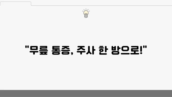 무릎 연골주사 효능 및 훀기