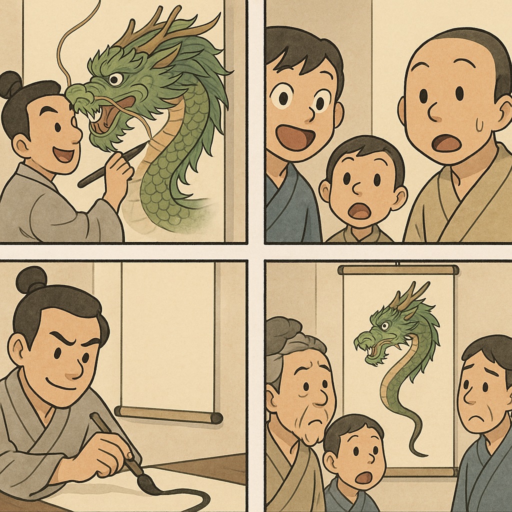 용두사미 사자성어 만화 이미지