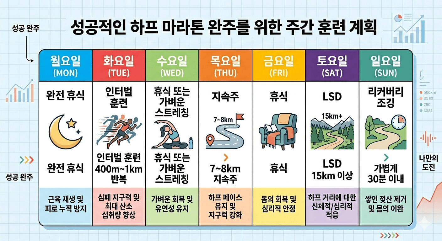 하프마라톤, 마라톤 대회, 훈련법