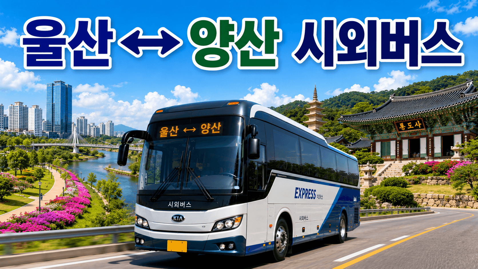 울산과 양산을 오가는 고마운 버스와 통도사