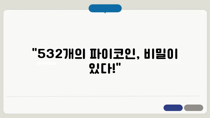 파이코인 532개 가지고 있네, 팎c송니 78명