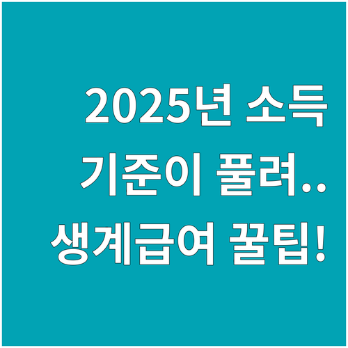 2025년 생계급여 부양의무자 소득 ..