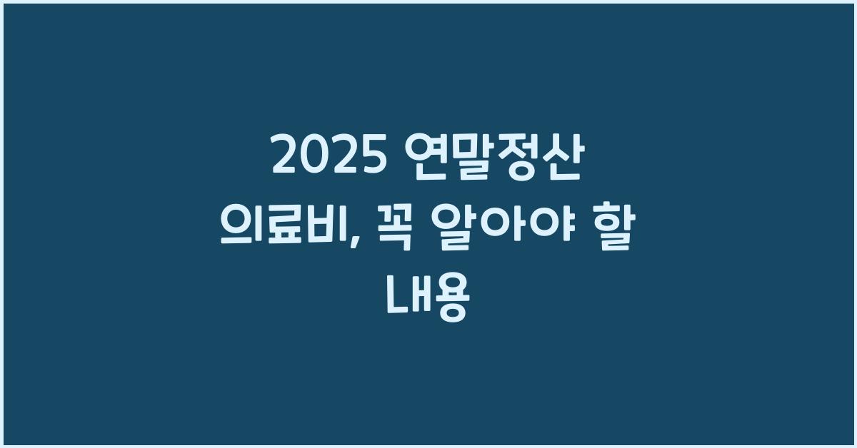 2025 연말정산 의료비