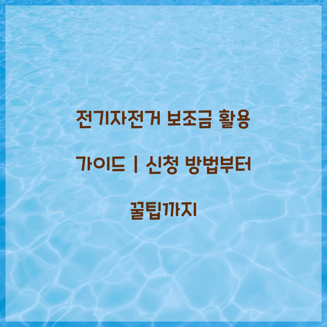 전기자전거 보조금