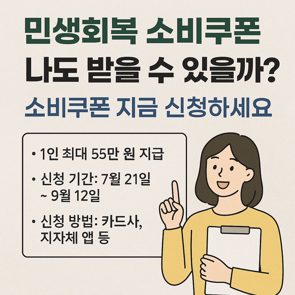 &ldquo;몰라서 못 받는 민생회복 소비지원금, 1인당 최대 55만 원 혜택 총정리!&rdquo;