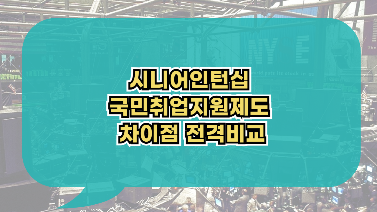 시니어인턴십 국민취업지원제도 차이점