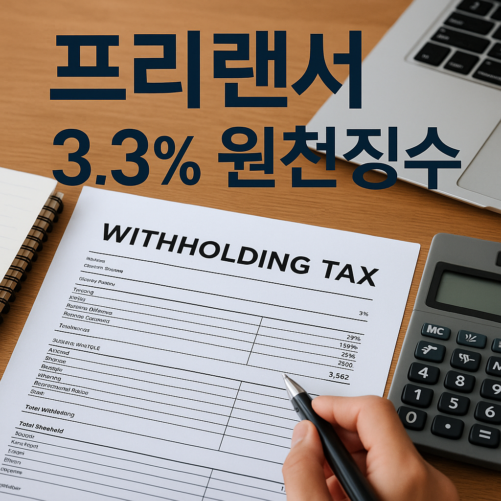프리랜서 3.3% 원천징수 사진