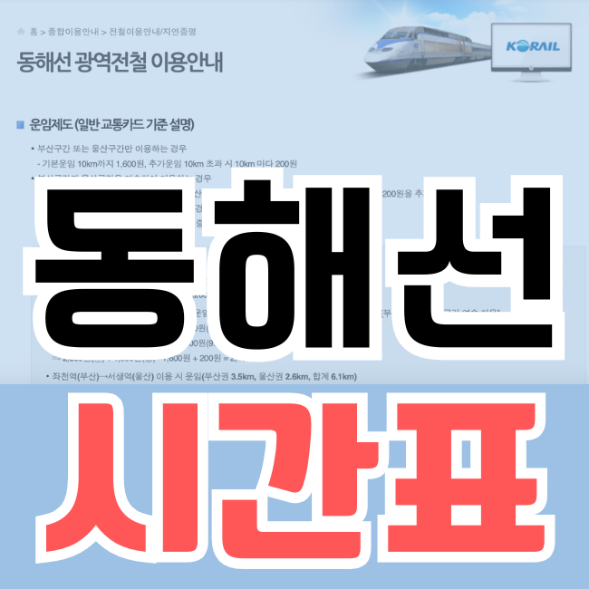 동해선 시간표 동해선시간표