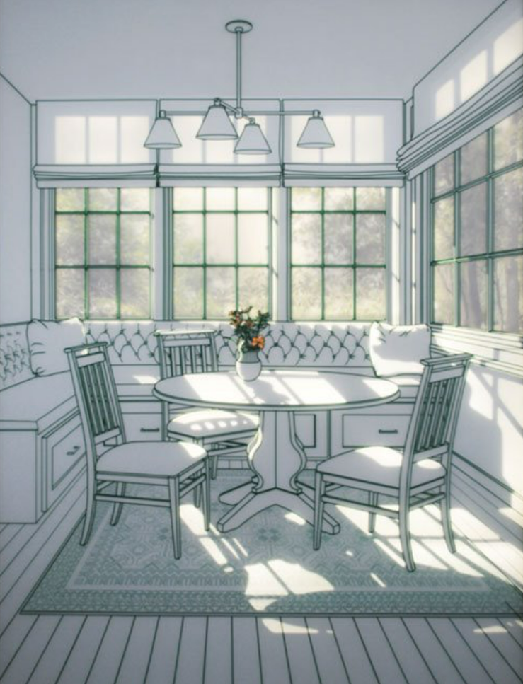 빛이 드는 카페의 창가자리