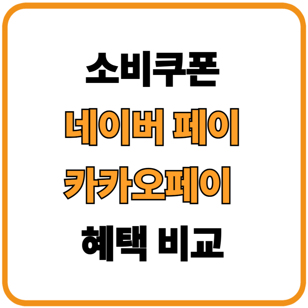 민생회복 소비쿠폰 네이버페이 카카오페이 혜택 비교
