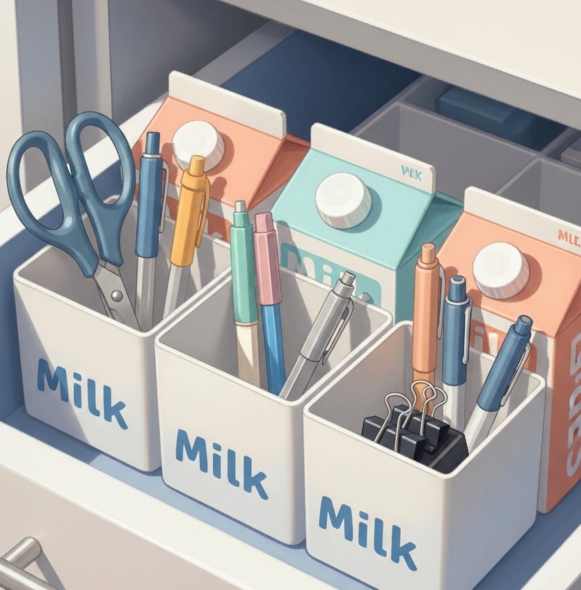 우유팩 서랍 정리함
