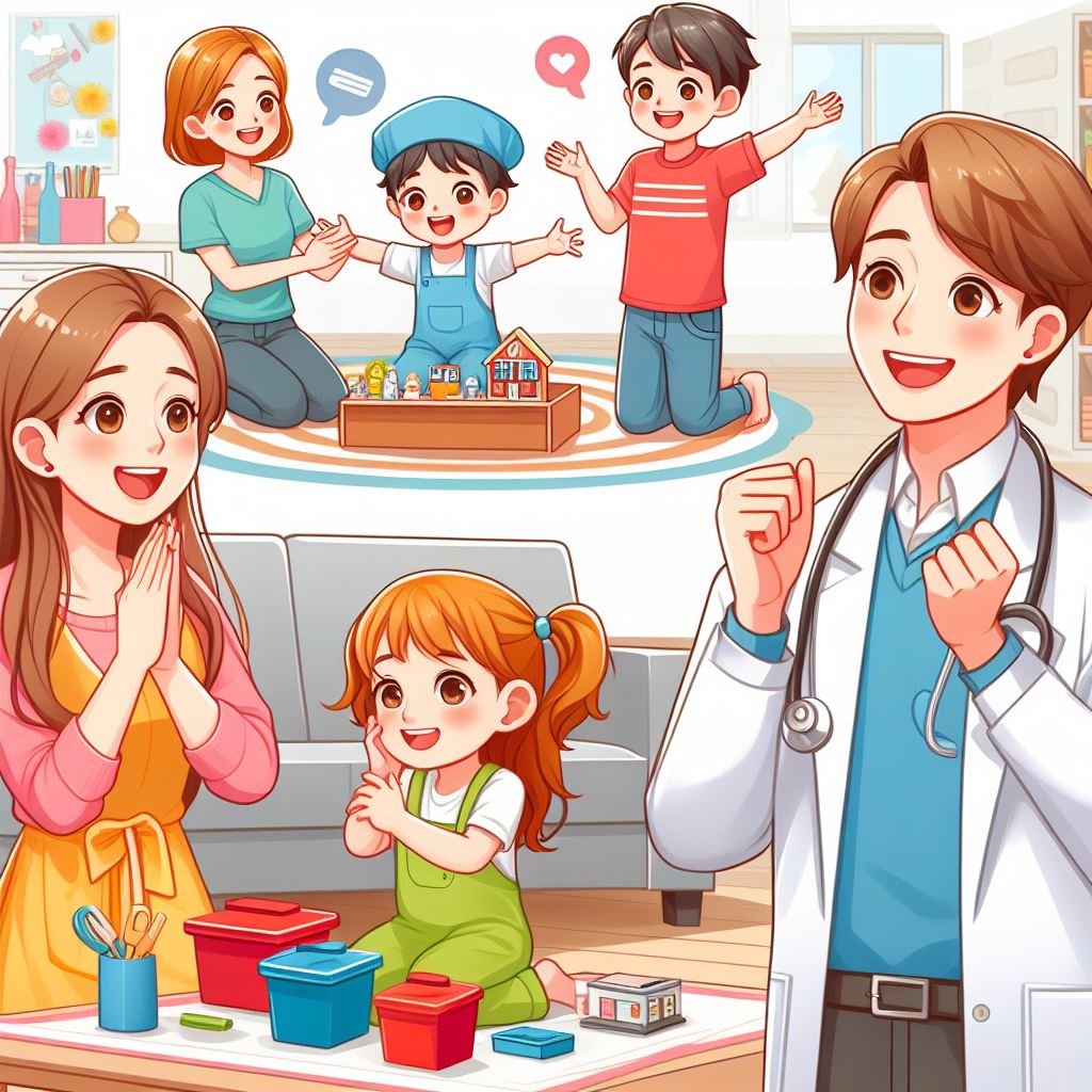 가족들과 역할 놀이 그림