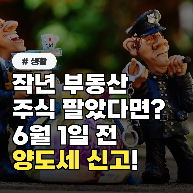 작년 부동산주식 팔았다면 6월 1일 전 양도소득세 신고 필수