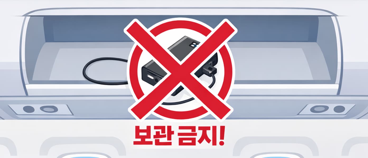 머리 위 선반(오버헤드 빈) 금지