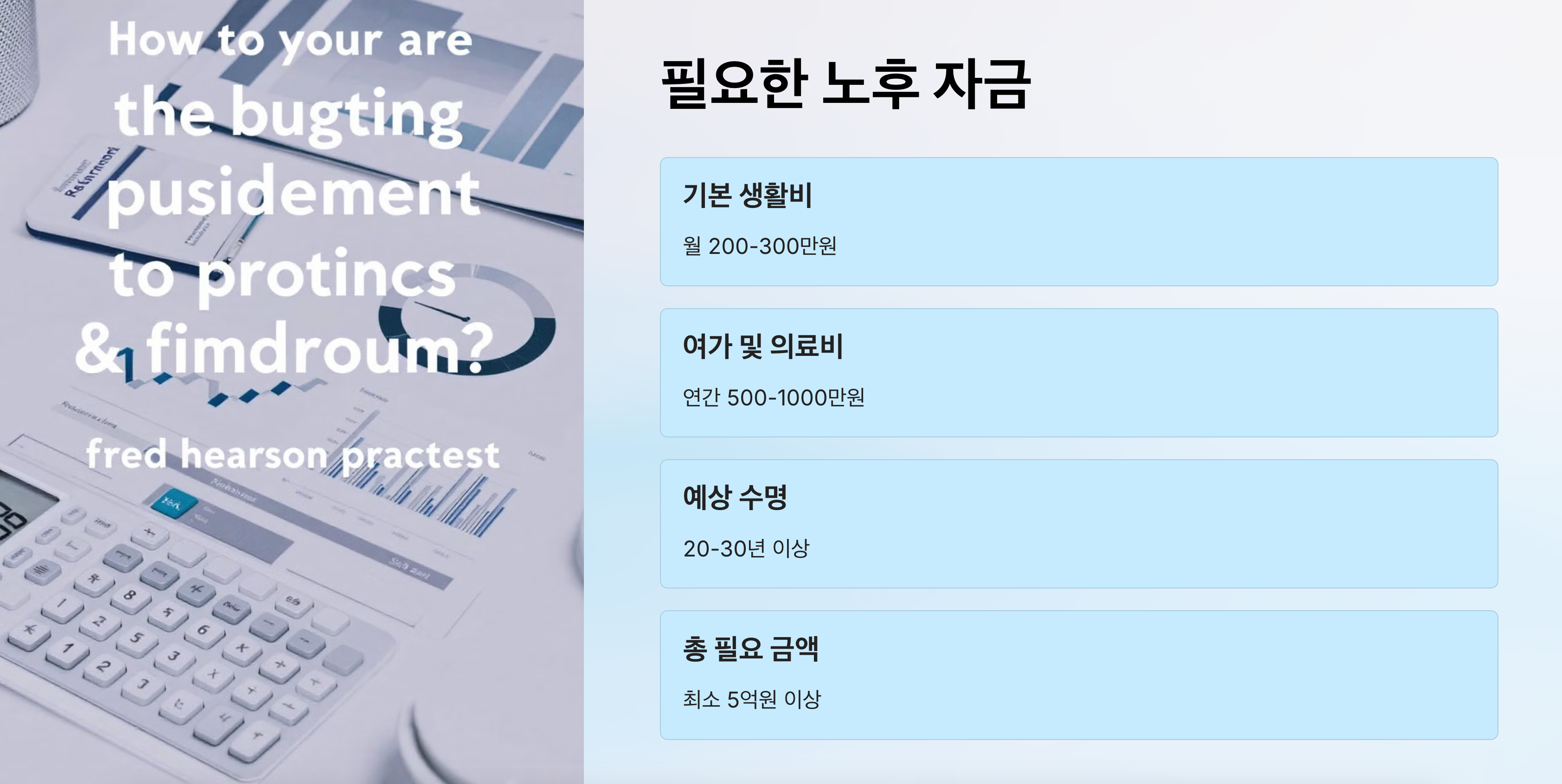 노후 준비에 대한 자료 사진