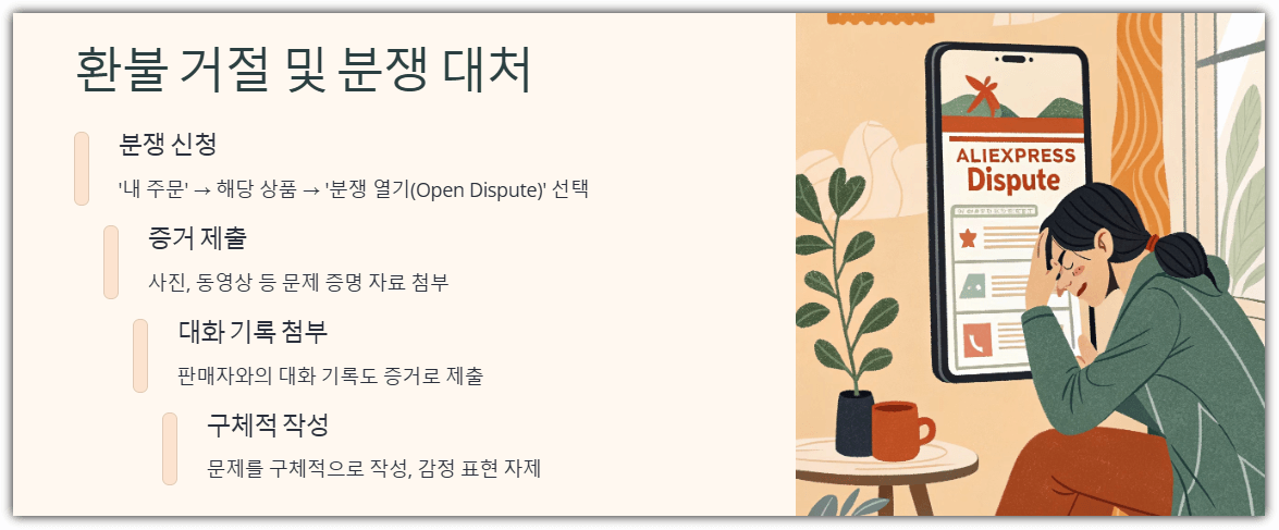 알리익스프레스 환불 거절 및 분쟁 대처