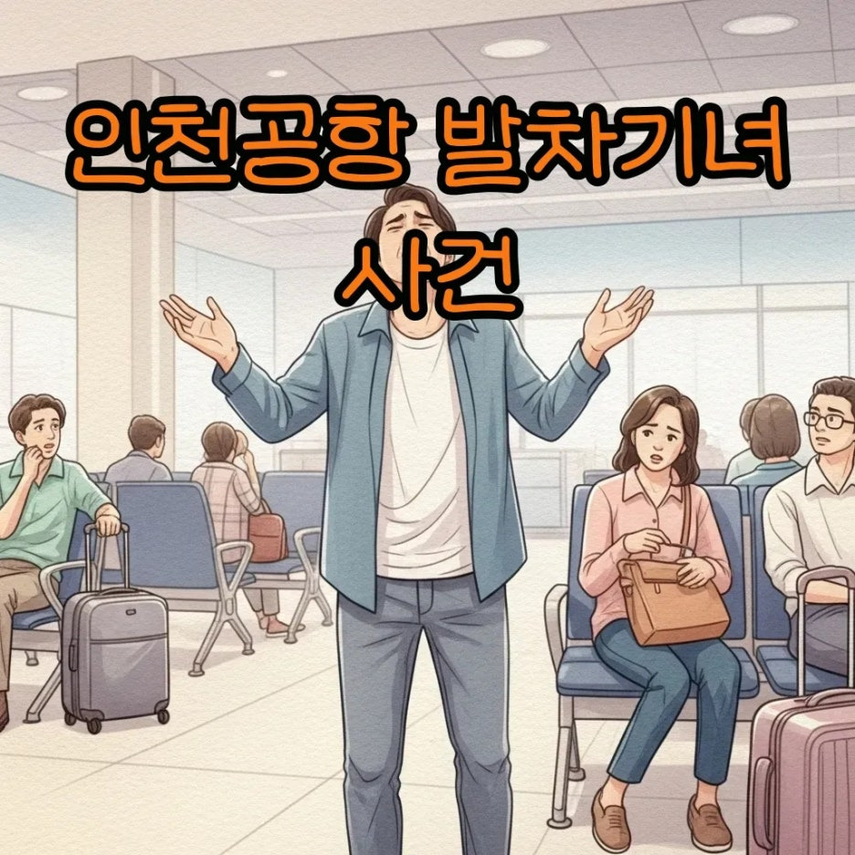 공항에서 발생한 갈등 상황 묘사