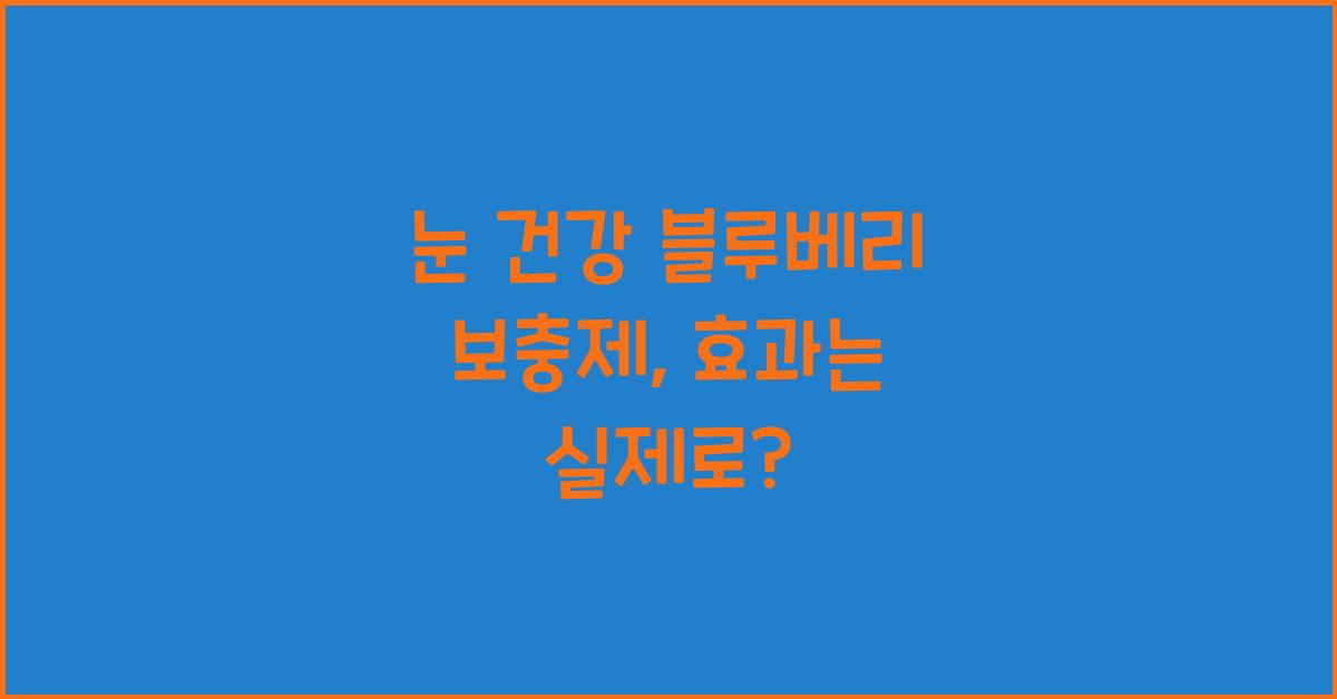 눈 건강 블루베리 보충제