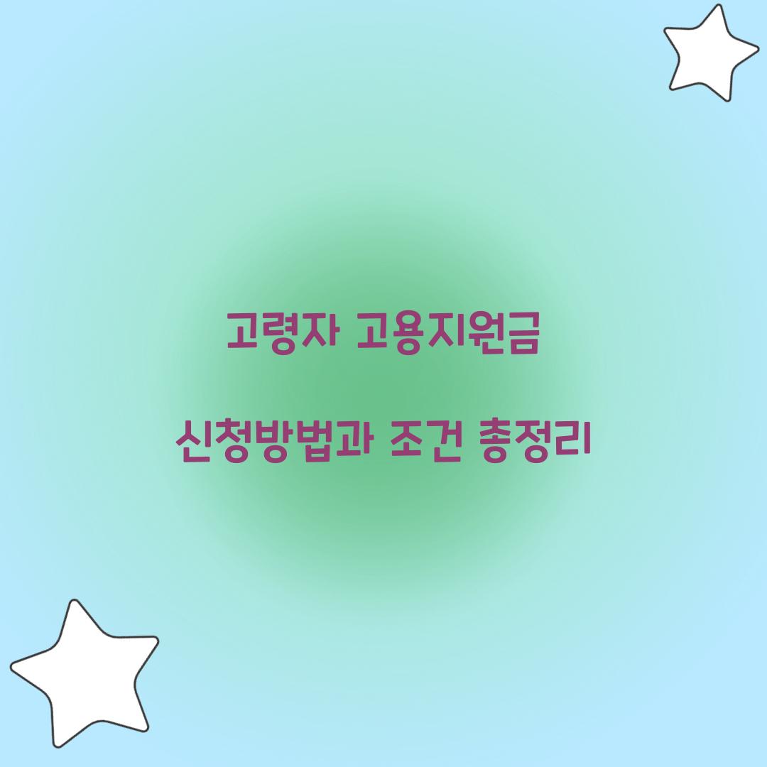 고령자 고용지원금