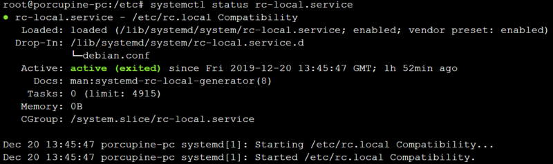 rc-local.service 상태 확인