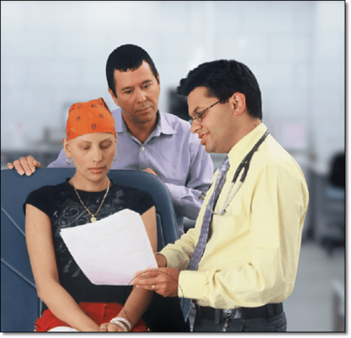 의사 설명을 듣는 암환자 가족