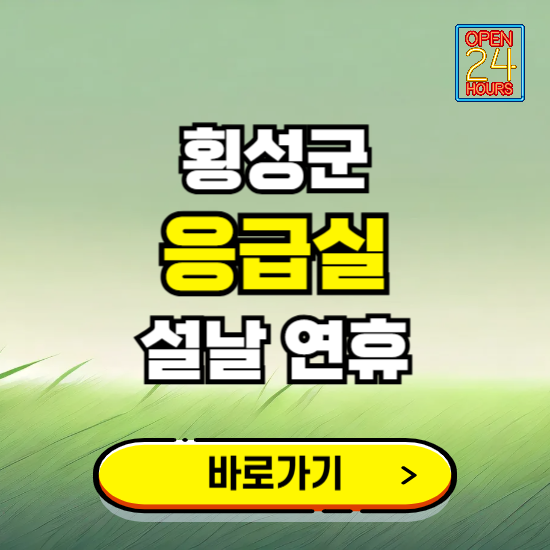 횡성군 설날 연휴 비상진료 응급실 병원 찾기 ❘ 내근처 24시 야간 심야 휴일 가능한 곳
